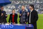 10.03.2026,  Fussball UEFA Championsleague 2025/2026: Achtelfinale, Atalanta Bergamo - FC Bayern München, in der New Balance Arena (Bergamo, Italien), Experten am TV-Mikrofon, v.li: Tabea Kemme, Christoph Kramer, Mats Hummels,   