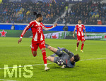 10.03.2026,  Fussball UEFA Championsleague 2025/2026: Achtelfinale, Atalanta Bergamo - FC Bayern München, in der New Balance Arena (Bergamo, Italien), Michael Olise (FC Bayern München) scheitert an Torwart Marco Carnesecchi (Atalanta Bergamo) 