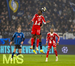 10.03.2026,  Fussball UEFA Championsleague 2025/2026: Achtelfinale, Atalanta Bergamo - FC Bayern München, in der New Balance Arena (Bergamo, Italien), Nicolas Jackson (FC Bayern München) Kopfball.
