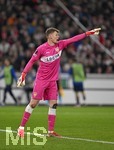 12.03.2026, Fussball UEFA Europa League 2025/2026: Achtelfinale, VfB Stuttgart - FC Porto, in der MHP-Arena Stuttgart, Torwart Alexander Nübel (Stuttgart) gestikuliert.
  

