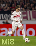 12.03.2026, Fussball UEFA Europa League 2025/2026: Achtelfinale, VfB Stuttgart - FC Porto, in der MHP-Arena Stuttgart, Angelo Stiller (Stuttgart) am Ball 