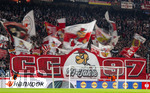 12.03.2026, Fussball UEFA Europa League 2025/2026: Achtelfinale, VfB Stuttgart - FC Porto, in der MHP-Arena Stuttgart, Fanchoreografie der Stuttgarter Fans 