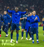 12.03.2026, Fussball UEFA Europa League 2025/2026: Achtelfinale, VfB Stuttgart - FC Porto, in der MHP-Arena Stuttgart, Schlussjubel der Portugiesen,  Seko Fofana (FC Porto), Borja Sainz (FC Porto), 