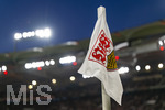 12.03.2026, Fussball UEFA Europa League 2025/2026: Achtelfinale, VfB Stuttgart - FC Porto, in der MHP-Arena Stuttgart, Die Eckfahne mit dem VFB-Logo