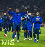 12.03.2026, Fussball UEFA Europa League 2025/2026: Achtelfinale, VfB Stuttgart - FC Porto, in der MHP-Arena Stuttgart, Schlussjubel der Portugiesen,  Seko Fofana (FC Porto), Borja Sainz (FC Porto), 