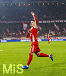 18.03.2026,  Fussball UEFA Championsleague 2025/2026: Achtelfinale Rückspiel,  FC Bayern München - Atalanta Bergamo, in der Allianz-Arena München, Torjubel Lennart Karl (FC Bayern München) 