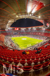 18.03.2026,  Fussball UEFA Championsleague 2025/2026: Achtelfinale Rückspiel,  FC Bayern München - Atalanta Bergamo, in der Allianz-Arena München, Übersicht von oben vor dem Spiel.