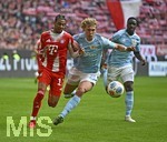 21.03.2026, Fussball Bundesliga 2025/2026, 27.Spieltag, FC Bayern München - 1.FC Union Berlin, in der Allianz-Arena München,      v.l. Michael Olise (FC Bayern München) gegen Leopold Querfeld (Union Berlin) 


