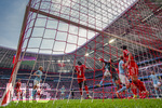 21.03.2026, Fussball Bundesliga 2025/2026, 27.Spieltag, FC Bayern München - 1.FC Union Berlin, in der Allianz-Arena München,  Dayot Upamecano (FC Bayern München), Torwart Frederik Rönnow (Union Berlin) Min-jae Kim (Bayern München, Minjae Kim) 