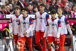 21.03.2026, Fussball Bundesliga 2025/2026, 27.Spieltag, FC Bayern München - 1.FC Union Berlin, in der Allianz-Arena München, Nachwuchsspieler kommen vom Aufwärmen, Guido Della Rovere (FC Bayern München), Deniz Ofli (FC Bayern München), Filip Pavic (FC Bayern München), Maycon Cardozo (Bayern München), Erblin Osmani (Bayern München) 