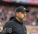 21.03.2026, Fussball Bundesliga 2025/2026, 27.Spieltag, FC Bayern München - 1.FC Union Berlin, in der Allianz-Arena München, Trainer Steffen Baumgart (Union Berlin) nachdenklich 