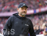 21.03.2026, Fussball Bundesliga 2025/2026, 27.Spieltag, FC Bayern München - 1.FC Union Berlin, in der Allianz-Arena München, Trainer Steffen Baumgart (Union Berlin) nachdenklich  