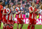 21.03.2026, Fussball Bundesliga 2025/2026, 27.Spieltag, FC Bayern München - 1.FC Union Berlin, in der Allianz-Arena München, Schlussjubel, mitte: Guido Della Rovere (FC Bayern München) re: Harry Kane (FC Bayern München) 