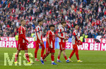 21.03.2026, Fussball Bundesliga 2025/2026, 27.Spieltag, FC Bayern München - 1.FC Union Berlin, in der Allianz-Arena München, Schlussjubel, v.li: Erblin Osmani (Bayern München), Filip Pavic (FC Bayern München), Maycon Cardozo (Bayern München), Guido Della Rovere (FC Bayern München), Deniz Ofli (FC Bayern München) 