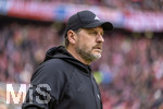 21.03.2026, Fussball Bundesliga 2025/2026, 27.Spieltag, FC Bayern München - 1.FC Union Berlin, in der Allianz-Arena München, Trainer Steffen Baumgart (Union Berlin) nachdenklich  