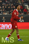 22.03.2026, Fussball 1. Bundesliga 2025/2026, 27.Spieltag, FC Augsburg - VfB Stuttgart, in der WWK-Arena Augsburg. Tiago Tomas (Stuttgart) jubelt.
 

