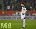 22.03.2026, Fussball 1. Bundesliga 2025/2026, 27.Spieltag, FC Augsburg - VfB Stuttgart, in der WWK-Arena Augsburg. Fabian Rieder (FC Augsburg) ist enttäuscht.
 

