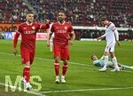 22.03.2026, Fussball 1. Bundesliga 2025/2026, 27.Spieltag, FC Augsburg - VfB Stuttgart, in der WWK-Arena Augsburg. Ermedin Demirovic (Stuttgart) jubelt über das 2:5. Torwart Finn Dahmen (FC Augsburg) ist geschlagen
 

