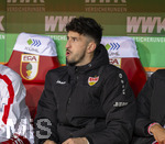 22.03.2026, Fussball 1. Bundesliga 2025/2026, 27.Spieltag, FC Augsburg - VfB Stuttgart, in der WWK-Arena Augsburg. Atakan Karazor (Stuttgart) auf der Bank.