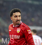 22.03.2026, Fussball 1. Bundesliga 2025/2026, 27.Spieltag, FC Augsburg - VfB Stuttgart, in der WWK-Arena Augsburg. Tiago Tomas (Stuttgart) nachdenklich 