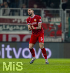 22.03.2026, Fussball 1. Bundesliga 2025/2026, 27.Spieltag, FC Augsburg - VfB Stuttgart, in der WWK-Arena Augsburg. Jeff Chabot (Stuttgart) in Rage 