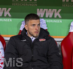 22.03.2026, Fussball 1. Bundesliga 2025/2026, 27.Spieltag, FC Augsburg - VfB Stuttgart, in der WWK-Arena Augsburg. Ermedin Demirovic (Stuttgart) auf der Bank.
