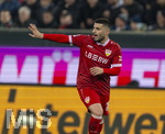 22.03.2026, Fussball 1. Bundesliga 2025/2026, 27.Spieltag, FC Augsburg - VfB Stuttgart, in der WWK-Arena Augsburg. Deniz Undav (Stuttgart) 