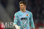 22.03.2026, Fussball 1. Bundesliga 2025/2026, 27.Spieltag, FC Augsburg - VfB Stuttgart, in der WWK-Arena Augsburg. Torwart Finn Dahmen (FC Augsburg) nachdenklich 