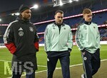 27.03.2026, Fussball Freundschafts-Länderspiel, Schweiz - Deutschland, im Stadion St.-Jakob-Park in Basel (Schweiz). v.l. Serge Gnabry (Deutschland), David Raum (Deutschland) und Joshua Kimmich (Deutschland).