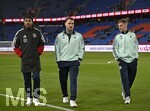 27.03.2026, Fussball Freundschafts-Länderspiel, Schweiz - Deutschland, im Stadion St.-Jakob-Park in Basel (Schweiz). v.l. Serge Gnabry (Deutschland), David Raum (Deutschland) und Joshua Kimmich (Deutschland).