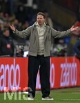 27.03.2026, Fussball Freundschafts-Länderspiel, Schweiz - Deutschland, im Stadion St.-Jakob-Park in Basel (Schweiz). Trainer Julian Nagelsmann (Deutschland) ist unzufrieden.