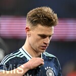 27.03.2026, Fussball Freundschafts-Länderspiel, Schweiz - Deutschland, im Stadion St.-Jakob-Park in Basel (Schweiz). Joshua Kimmich (Deutschland)  nachdenklich