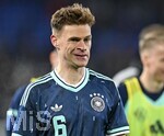 27.03.2026, Fussball Freundschafts-Länderspiel, Schweiz - Deutschland, im Stadion St.-Jakob-Park in Basel (Schweiz). Joshua Kimmich (Deutschland)  nachdenklich, diecke Lippe wegen einer Verletzung.