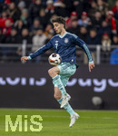 27.03.2026, Fussball Freundschafts-Länderspiel, Schweiz - Deutschland, im Stadion St.-Jakob-Park in Basel (Schweiz). Kai Hawertz (Deutschland) am Ball 