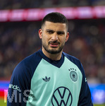 27.03.2026, Fussball Freundschafts-Länderspiel, Schweiz - Deutschland, im Stadion St.-Jakob-Park in Basel (Schweiz). Deniz Undav (Deutschland) nachdenklich 