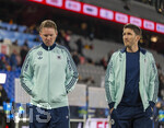 27.03.2026, Fussball Freundschafts-Länderspiel, Schweiz - Deutschland, im Stadion St.-Jakob-Park in Basel (Schweiz). v.li: Trainer Julian Nagelsmann (Deutschland) und sein Co-Trainer Benjamin Glück (Deutschland)  