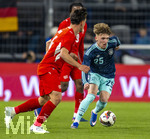 27.03.2026, Fussball Freundschafts-Länderspiel, Schweiz - Deutschland, im Stadion St.-Jakob-Park in Basel (Schweiz). re: Lennart Karl (Deutschland) am Ball 