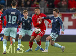 27.03.2026, Fussball Freundschafts-Länderspiel, Schweiz - Deutschland, im Stadion St.-Jakob-Park in Basel (Schweiz). Leroy Sane (Deutschland), Joshua Kimmich (Deutschland), Dan Ndoye (Schweiz), Angelo Stiller (Deutschland) 