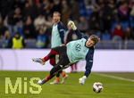 27.03.2026, Fussball Freundschafts-Länderspiel, Schweiz - Deutschland, im Stadion St.-Jakob-Park in Basel (Schweiz). Torwart Alexander Nübel (Deutschland) beim Aufwärmen. 