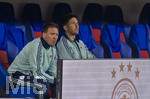 27.03.2026, Fussball Freundschafts-Länderspiel, Schweiz - Deutschland, im Stadion St.-Jakob-Park in Basel (Schweiz). v.li: Trainer Julian Nagelsmann (Deutschland) mit Co-Trainer Benjamin Hübner (Deutschland) auf der Bank 