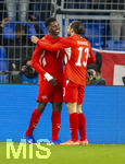 27.03.2026, Fussball Freundschafts-Länderspiel, Schweiz - Deutschland, im Stadion St.-Jakob-Park in Basel (Schweiz). Torjubel von links:  Breel Embolo (Schweiz) und Ricardo Rodriguez (Schweiz) 