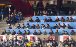 27.03.2026, Fussball Freundschafts-Länderspiel, Schweiz - Deutschland, im Stadion St.-Jakob-Park in Basel (Schweiz).  Journalisten auf der Pressetribüne.