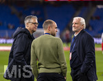 27.03.2026, Fussball Freundschafts-Länderspiel, Schweiz - Deutschland, im Stadion St.-Jakob-Park in Basel (Schweiz). v.li: Andreas Rettig (DFB), Team-Manager Markus Löw (DFB), Sportdirektor Rudi Völler (Deutschland),  
