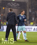 30.03.2026, Fussball Freundschafts-Länderspiele 2.Spieltag, Deutschland - Ghana, in der MHP-Arena Stuttgart (Deutschland). Nach dem Spiel, Trainer Julian Nagelsmann (Deutschland) shakehands mit Leroy Sane (Deutschland) 