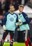 30.03.2026, Fussball Freundschafts-Länderspiele 2.Spieltag, Deutschland - Ghana, in der MHP-Arena Stuttgart (Deutschland). Beim Aufwärmen, v.li: Torwart Oliver Baumann (Deutschland), Torwart Alexander Nübel (Deutschland)  