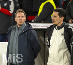 30.03.2026, Fussball Freundschafts-Länderspiele 2.Spieltag, Deutschland - Ghana, in der MHP-Arena Stuttgart (Deutschland). Bei der Hymne, v.li: Trainer Julian Nagelsmann (Deutschland), Co-Trainer Benjamin Hübner (Deutschland), 