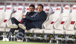 30.03.2026, Fussball Freundschafts-Länderspiele 2.Spieltag, Deutschland - Ghana, in der MHP-Arena Stuttgart (Deutschland).  Vor dem Spiel, re: Trainer Julian Nagelsmann (Deutschland) mit li: Co-Trainer Benjamin Glück (Deutschland) nachdenklich auf der Bank.