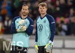 30.03.2026, Fussball Freundschafts-Länderspiele 2.Spieltag, Deutschland - Ghana, in der MHP-Arena Stuttgart (Deutschland). v.li: Torwart Oliver Baumann (Deutschland) und Torwart Alexander Nübel (Deutschland) beim Aufwärmen.