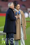 30.03.2026, Fussball Freundschafts-Länderspiele 2.Spieltag, Deutschland - Ghana, in der MHP-Arena Stuttgart (Deutschland). ARD-Experte Bastian Schweinsteiger (li) und Moderatorin Esther Sedlaczek (re)