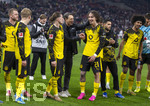 04.04.2026, Fussball 1. Bundesliga 2025/2026, 28.Spieltag, VfB Stuttgart - Borussia Dortmund, in der MHP-Arena Stuttgart, Schlussjubel der Dortmunder, mit Marcel Sabitzer (Borussia Dortmund), Trainer Niko Kovac (Borussia Dortmund), Fabio Silva (Borussia Dortmund), Karim Adeyemi (Borussia Dortmund) 